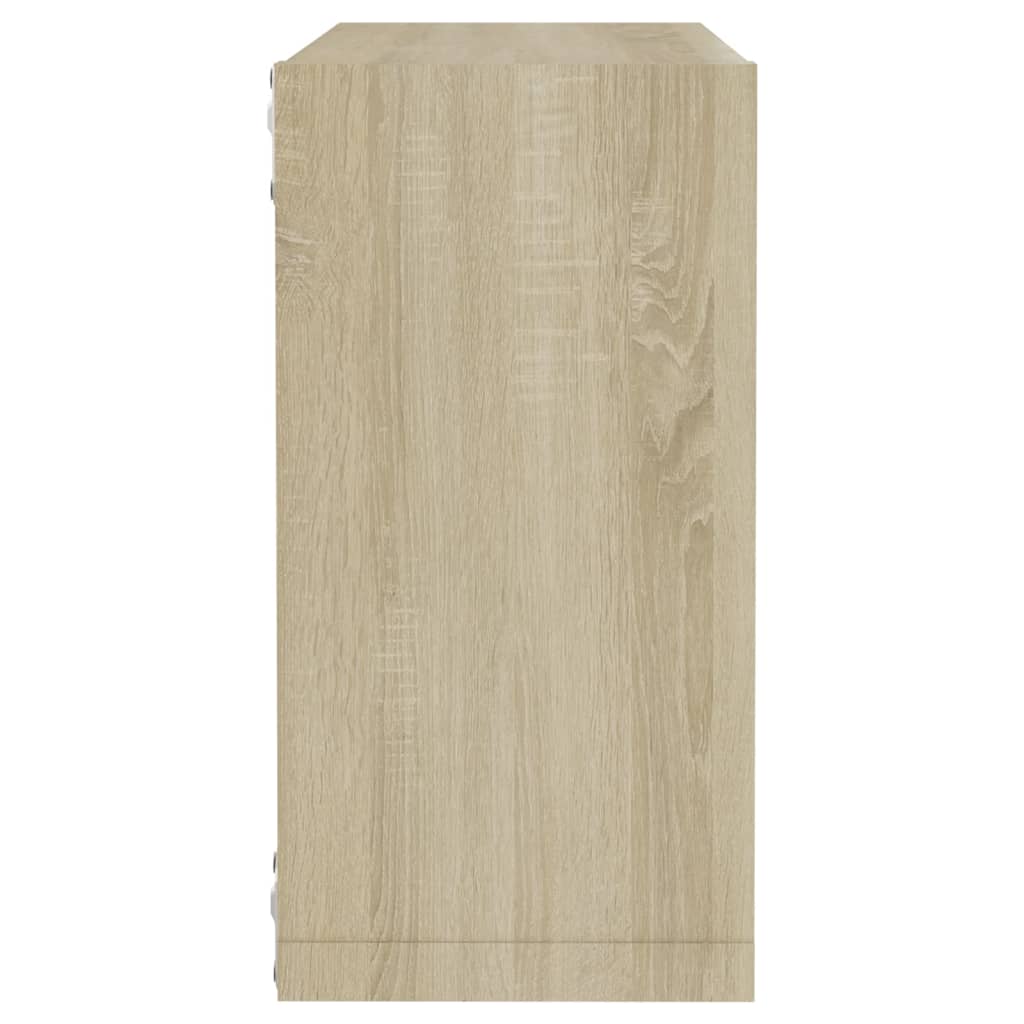 Vegghyller kubeformet 2 stk sonoma eik 30x15x30 cm