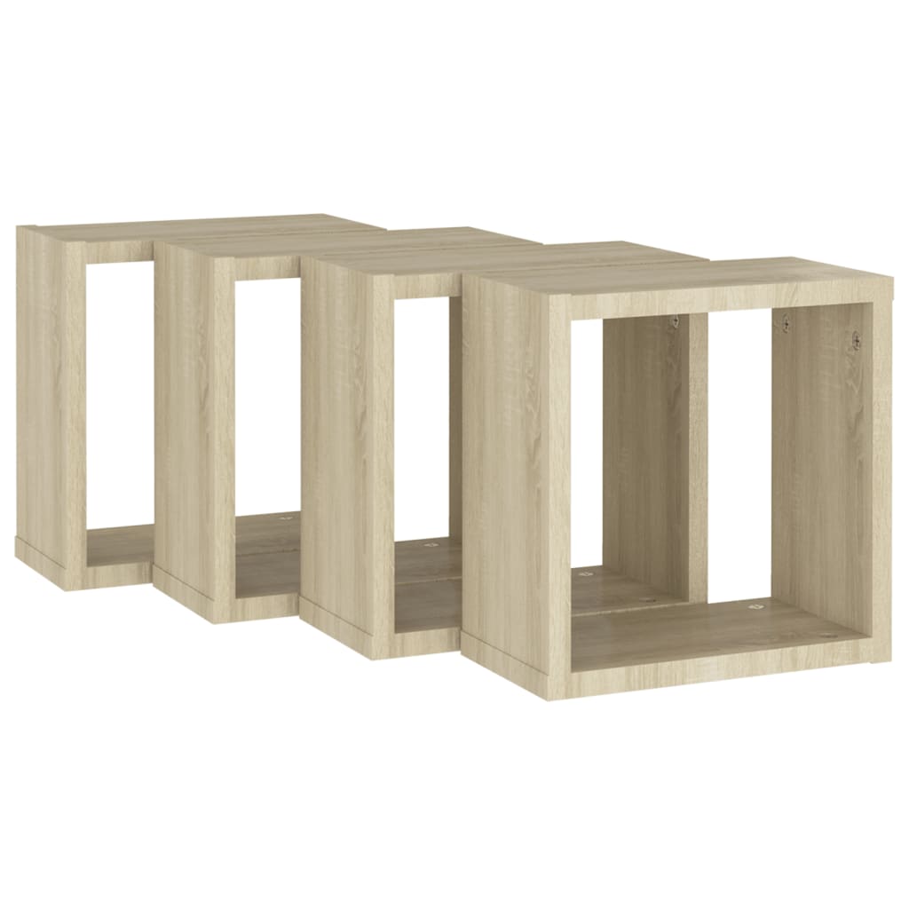 Vegghyller kubeformet 4 stk sonoma eik 30x15x30 cm