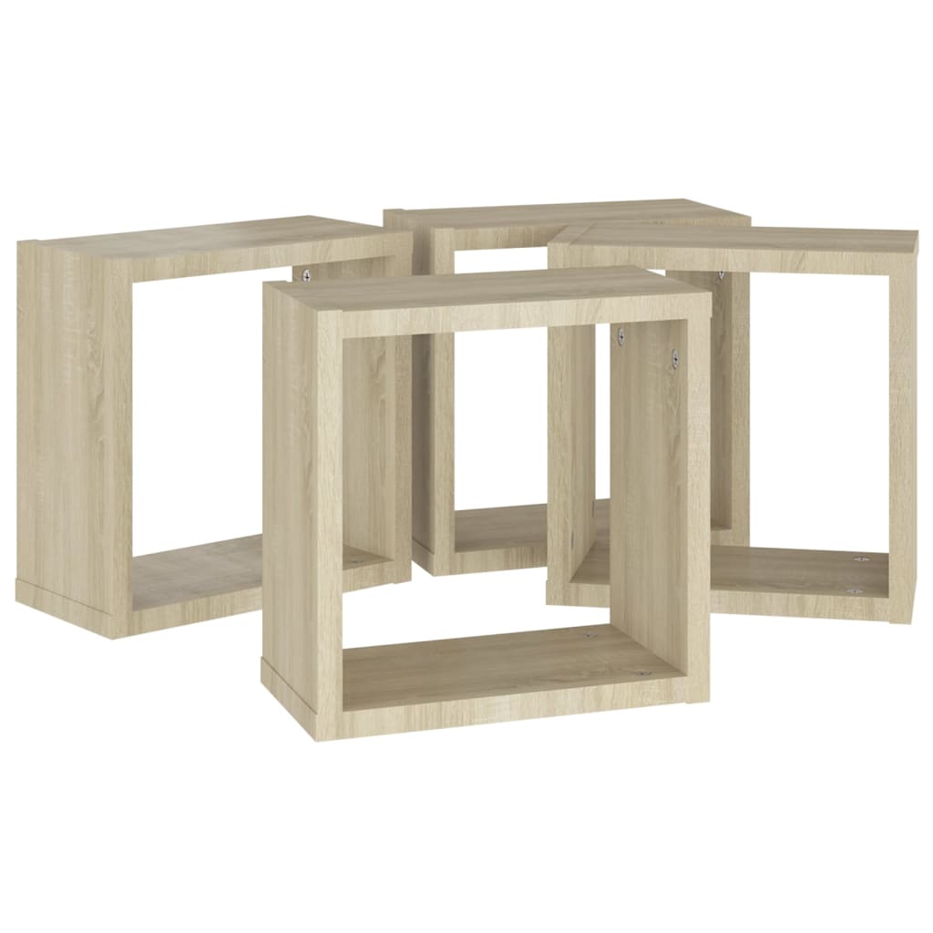 Vegghyller kubeformet 4 stk sonoma eik 30x15x30 cm