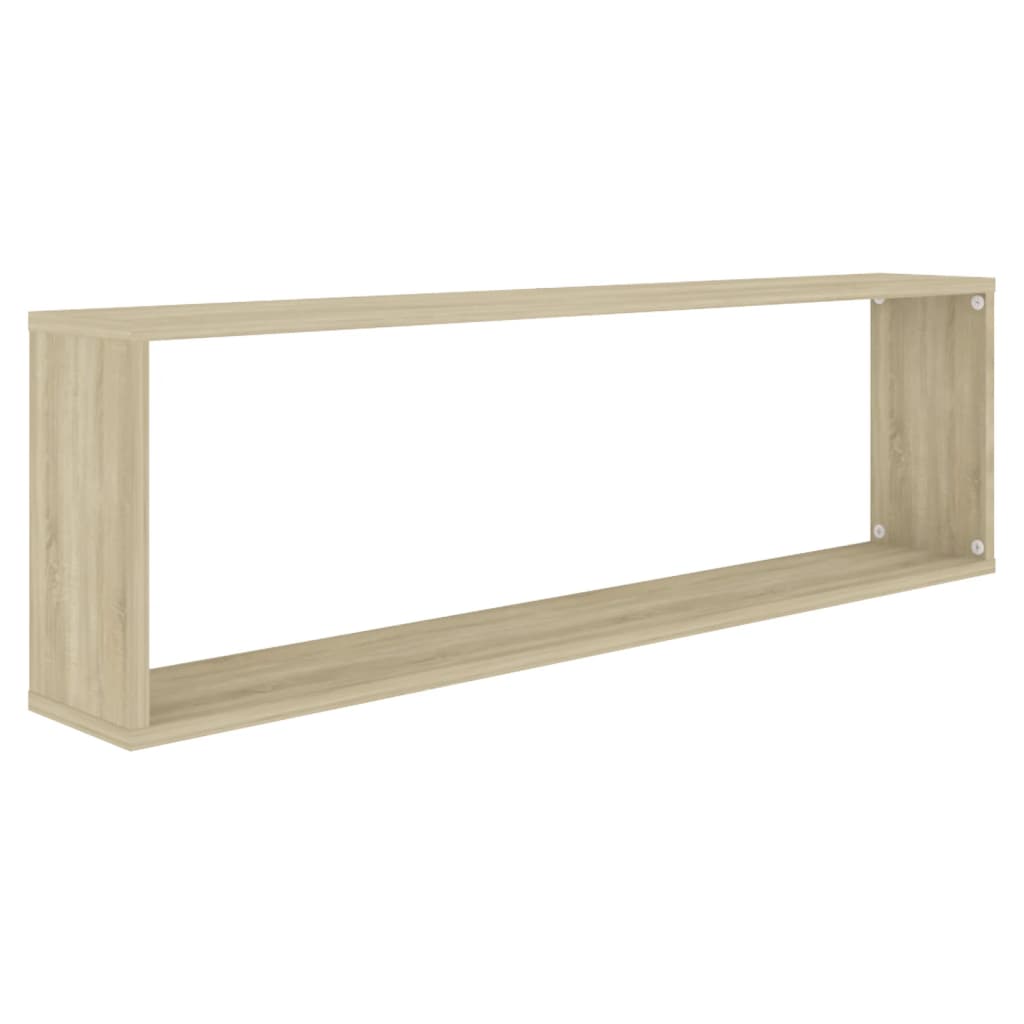 Vegghyller kubeformet 2 stk sonoma eik 100x15x30 cm sponplate