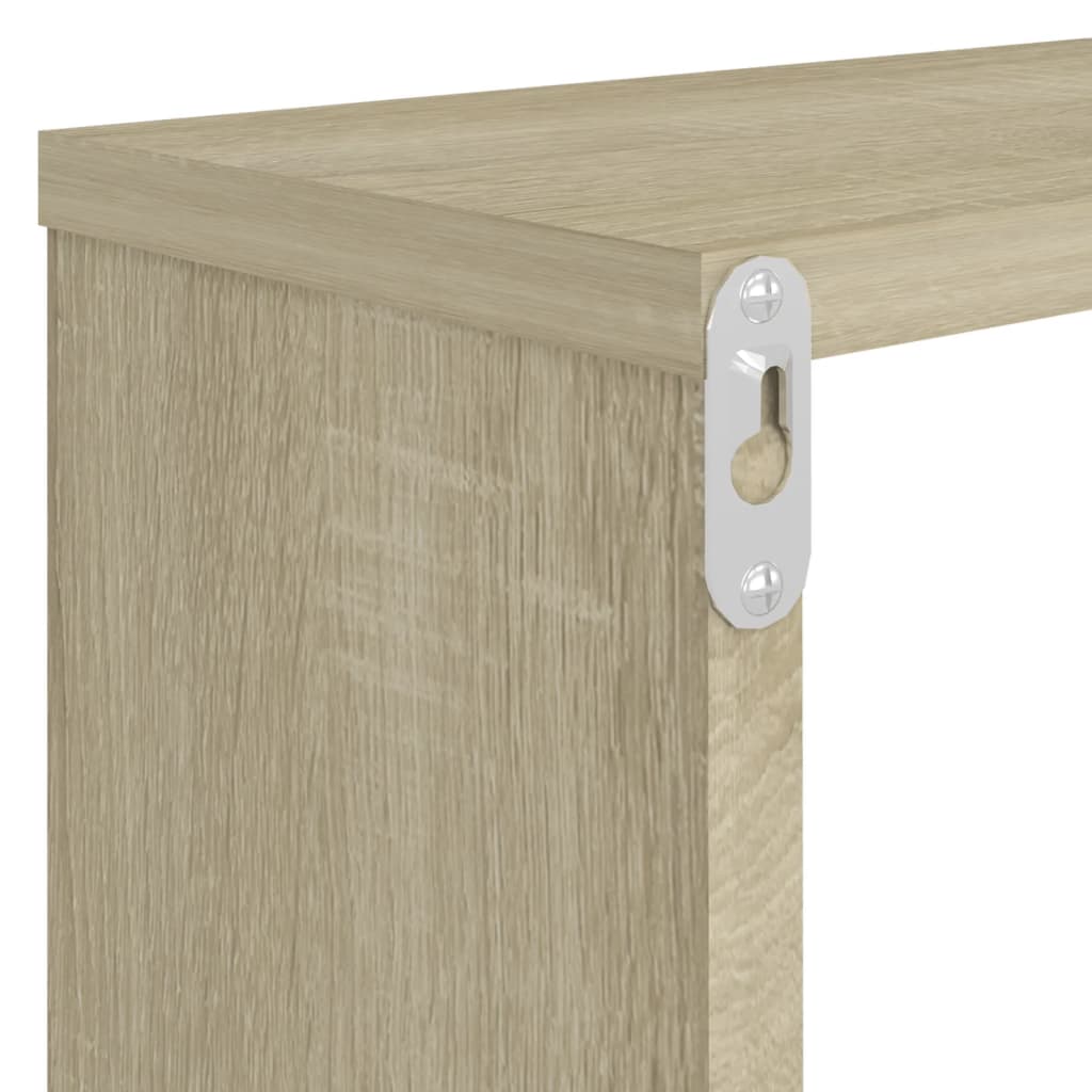 Vegghyller kubeformet 4 stk sonoma eik 80x15x26,5 cm sponplate