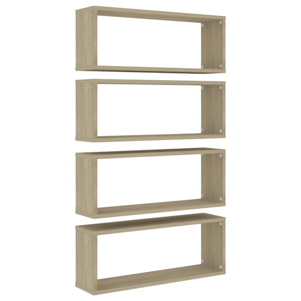 Vegghyller kubeformet 4 stk sonoma eik 60x15x23 cm sponplate