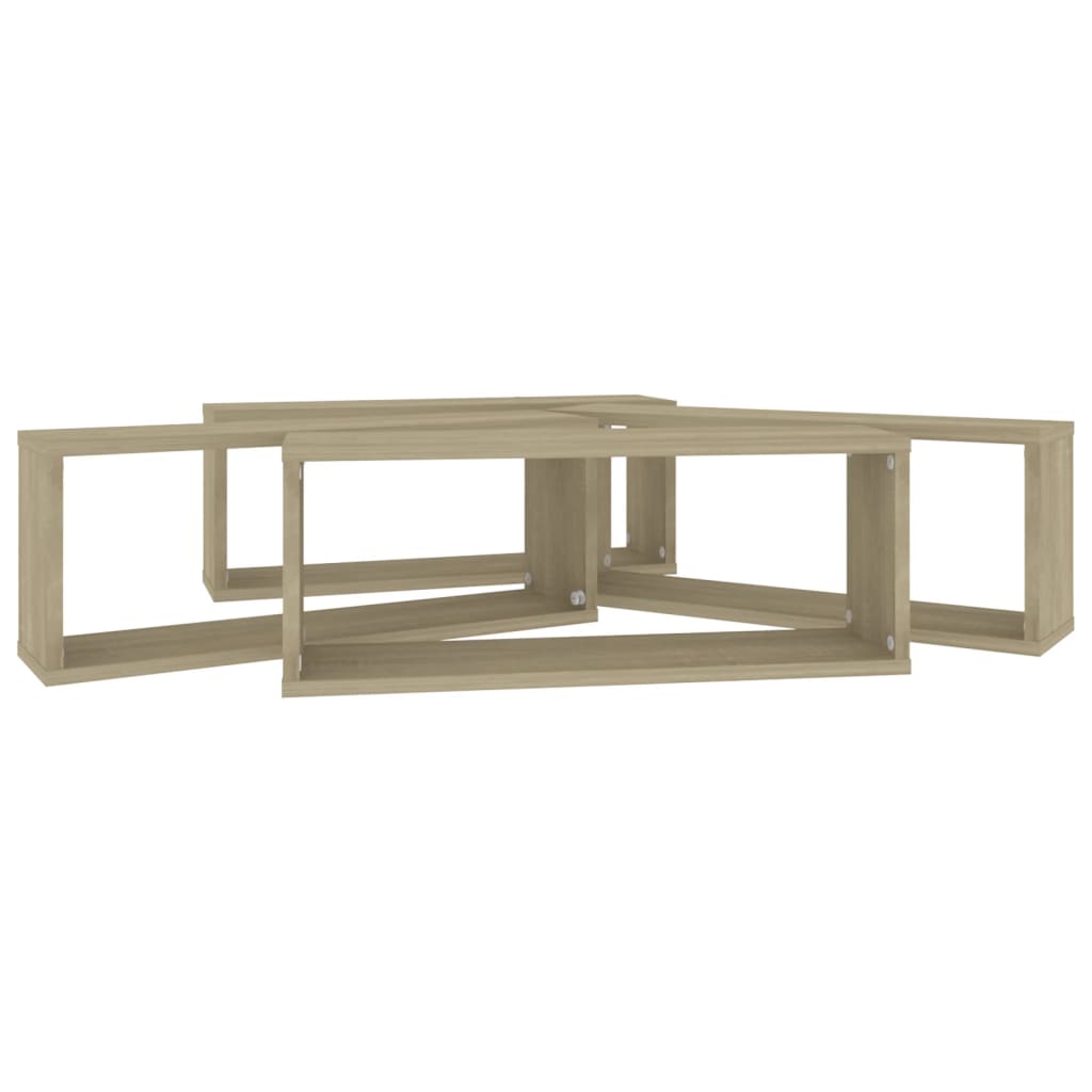 Vegghyller kubeformet 4 stk sonoma eik 60x15x23 cm sponplate