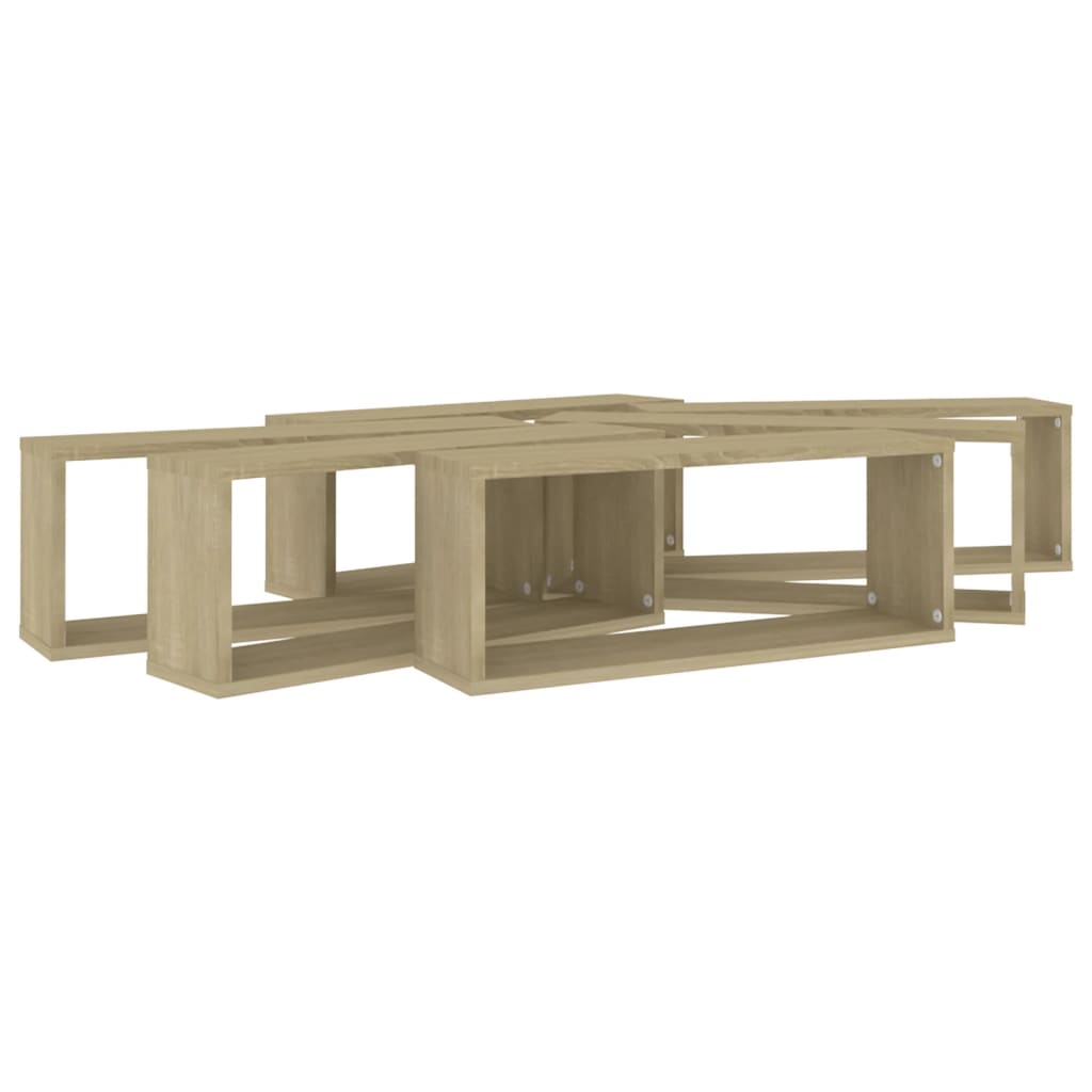 Vegghyller kubeformet 6 stk sonoma eik 60x15x23 cm sponplate