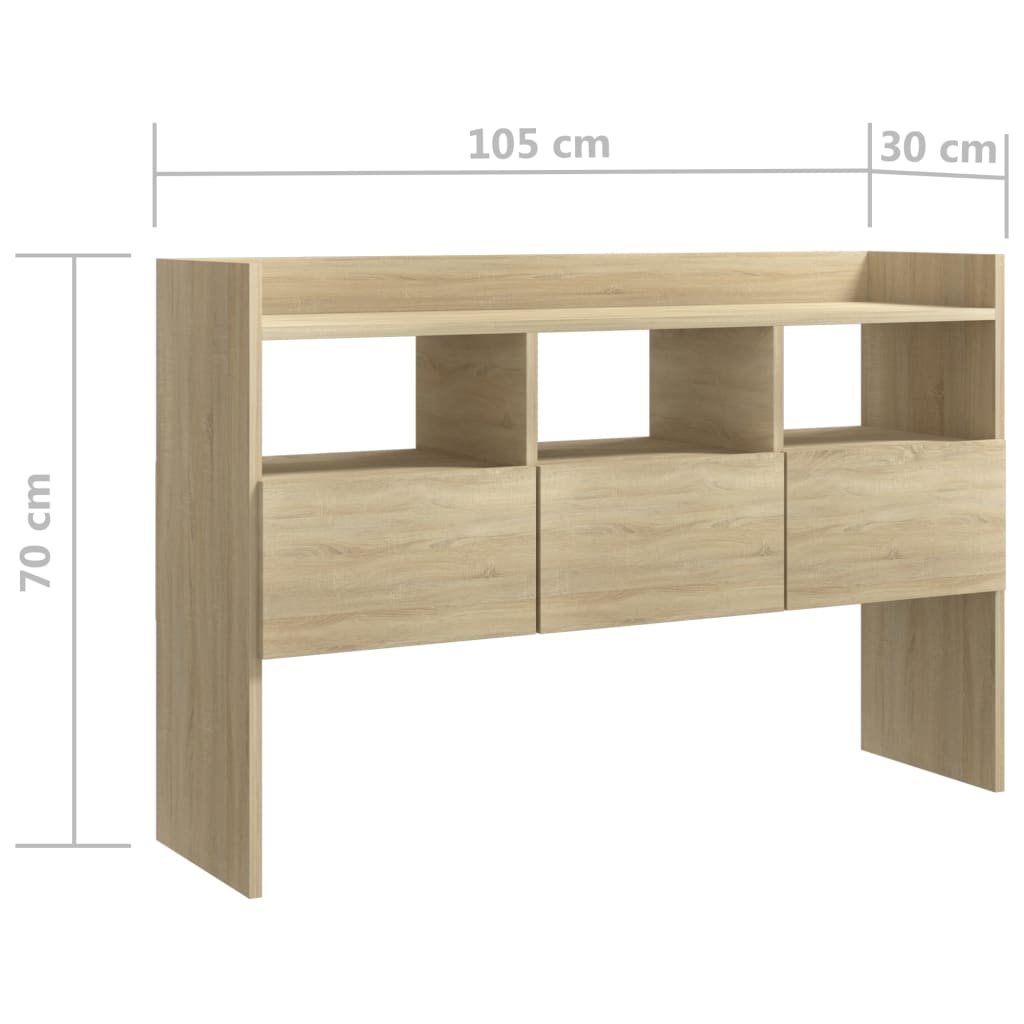 Skjenk sonoma eik 105x30x70 cm konstruert tre