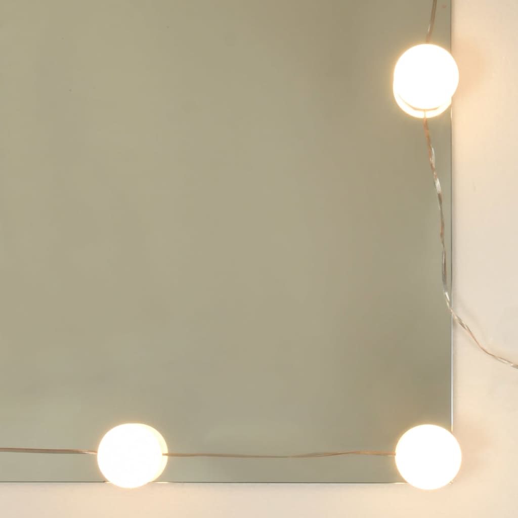 Sminkebord med LED hvit 74,5x40x141 cm