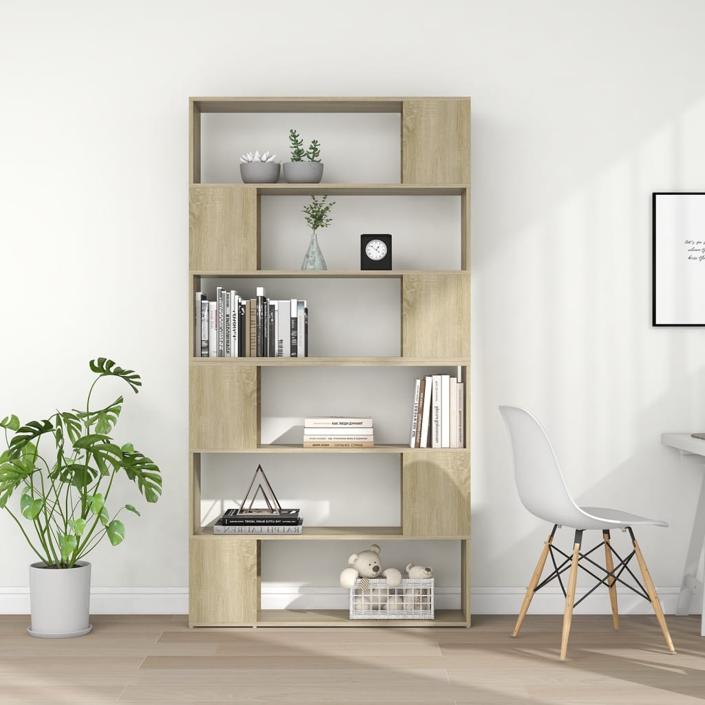 Bokhylle/romdeler sonoma eik 100x24x188 cm