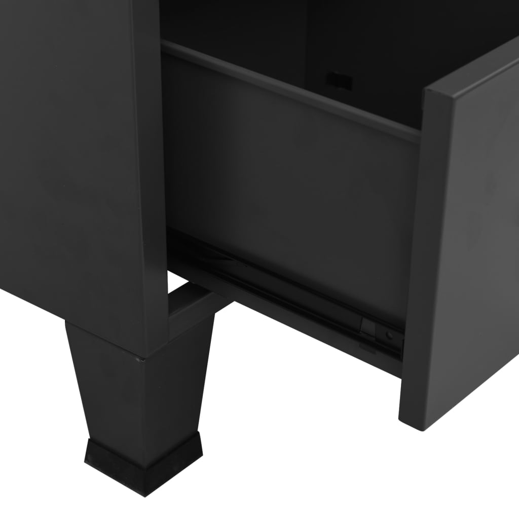 Garderobe industriell stil antrasitt 67x35x107 cm stål
