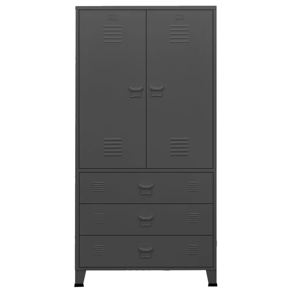 Garderobe antrasitt 90x50x180 cm metall