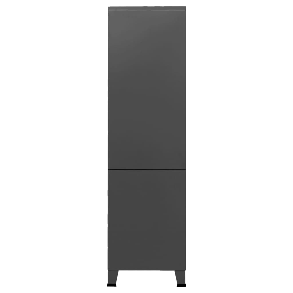 Garderobe antrasitt 90x50x180 cm metall