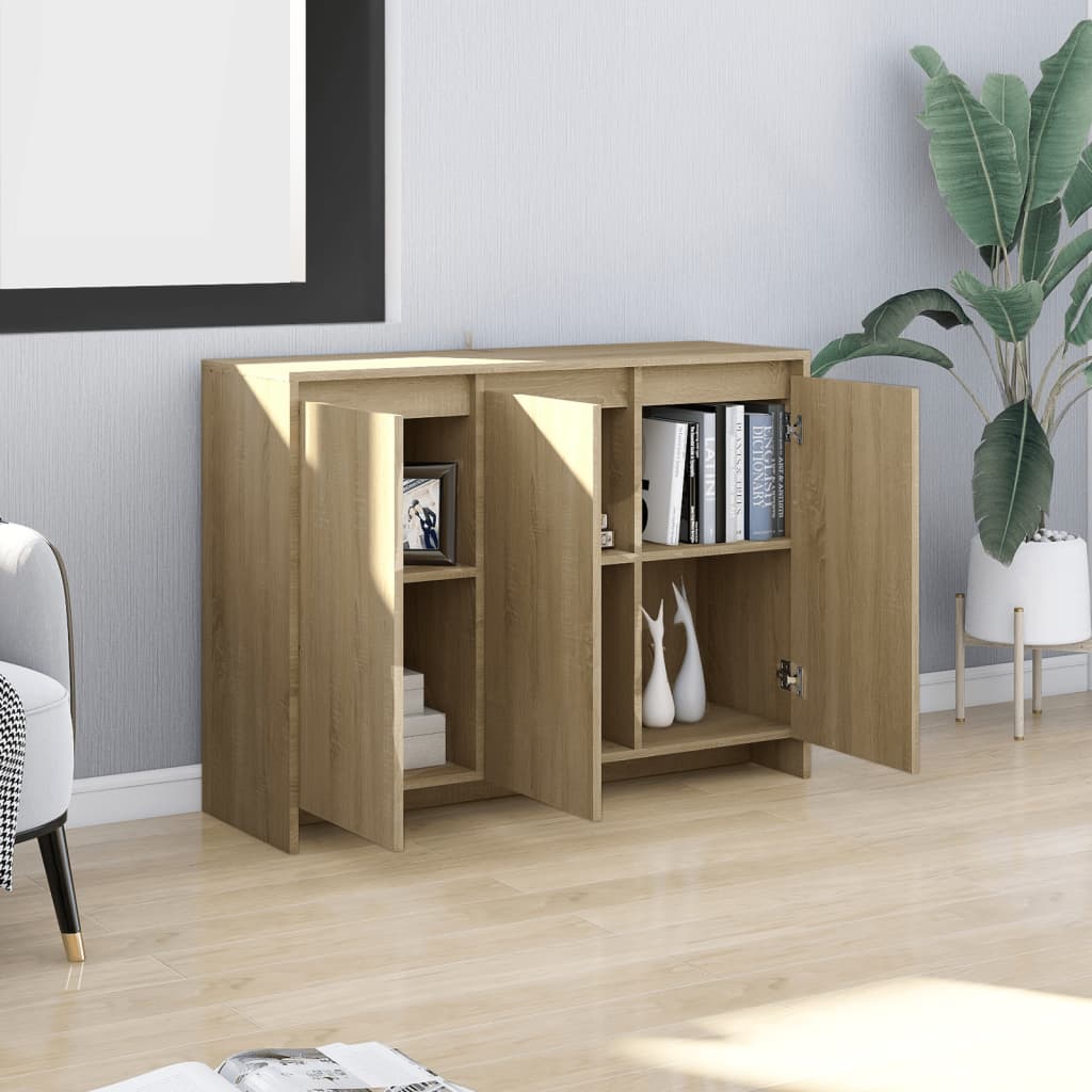 Skjenk sonoma eik 102x33x75 cm konstruert tre