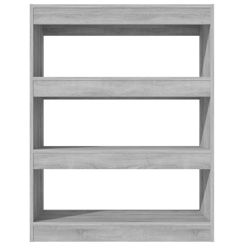 Bokhylle/romdeler grå sonoma eik 80x30x103 cm konstruert tre