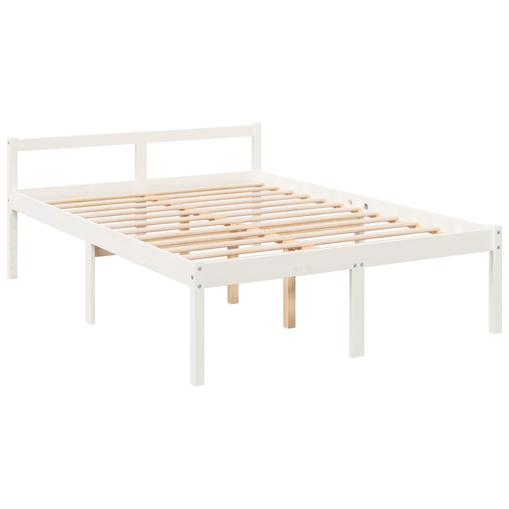 Sengeramme hvit 135x190 cm heltre furu