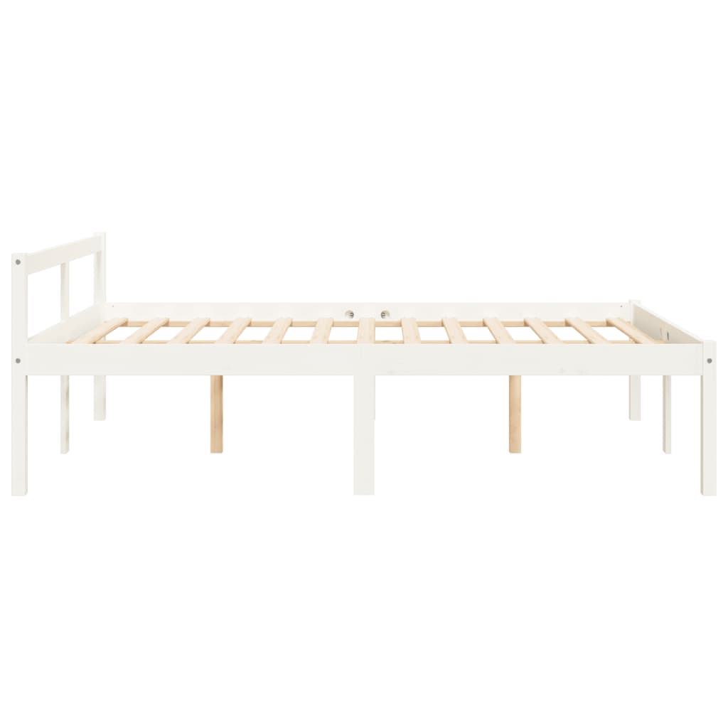 Sengeramme hvit 135x190 cm heltre furu