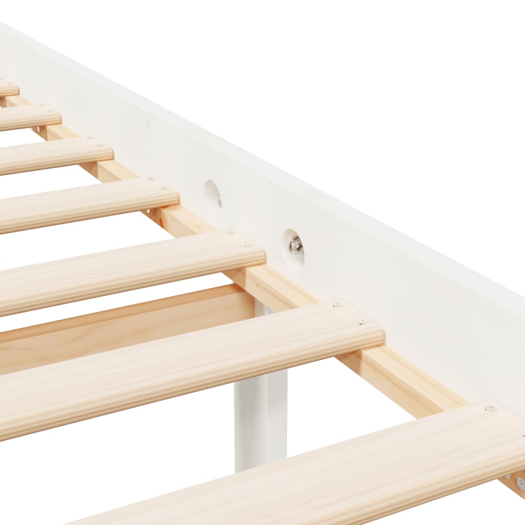 Sengeramme hvit 135x190 cm heltre furu