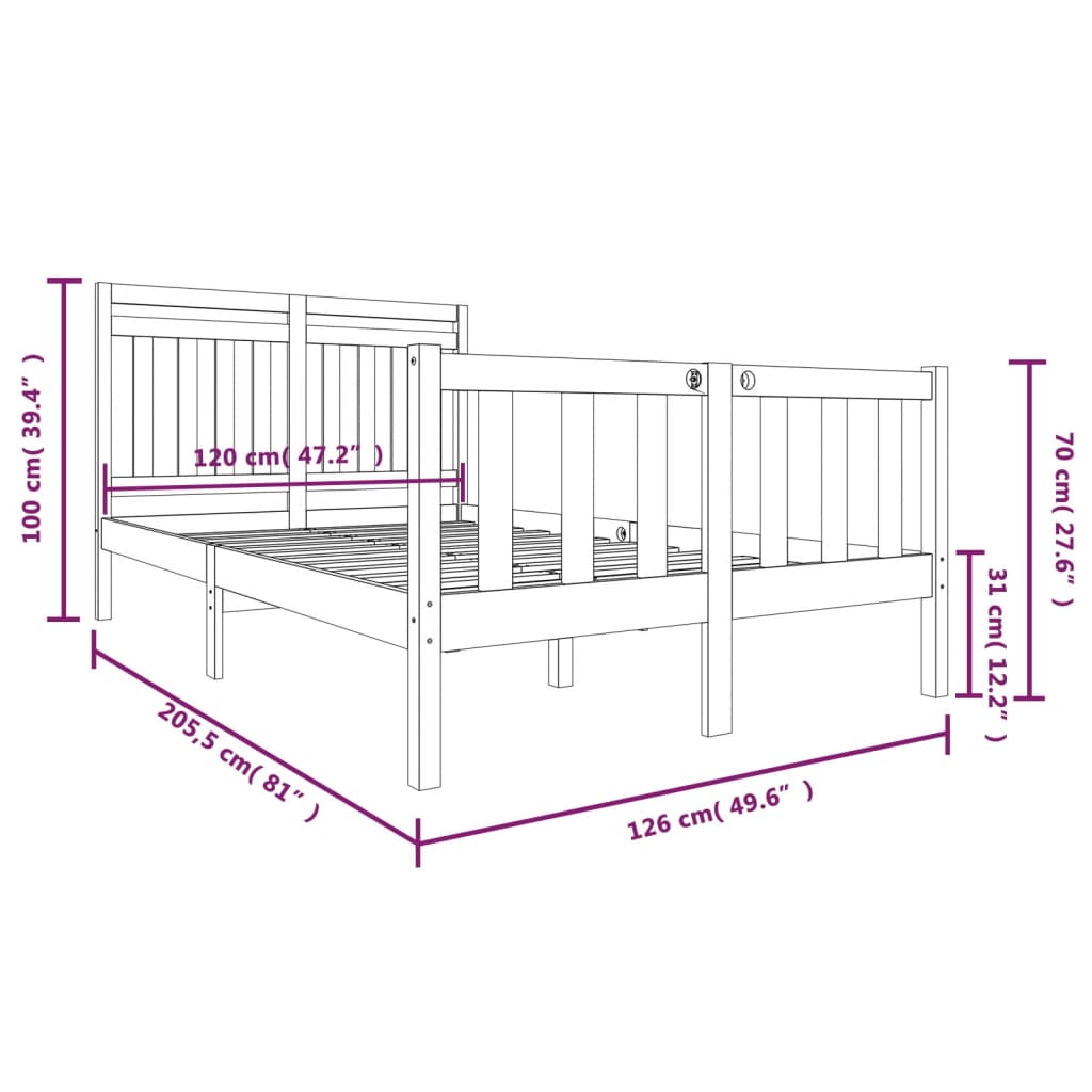 Sengeramme heltre 120x200 cm