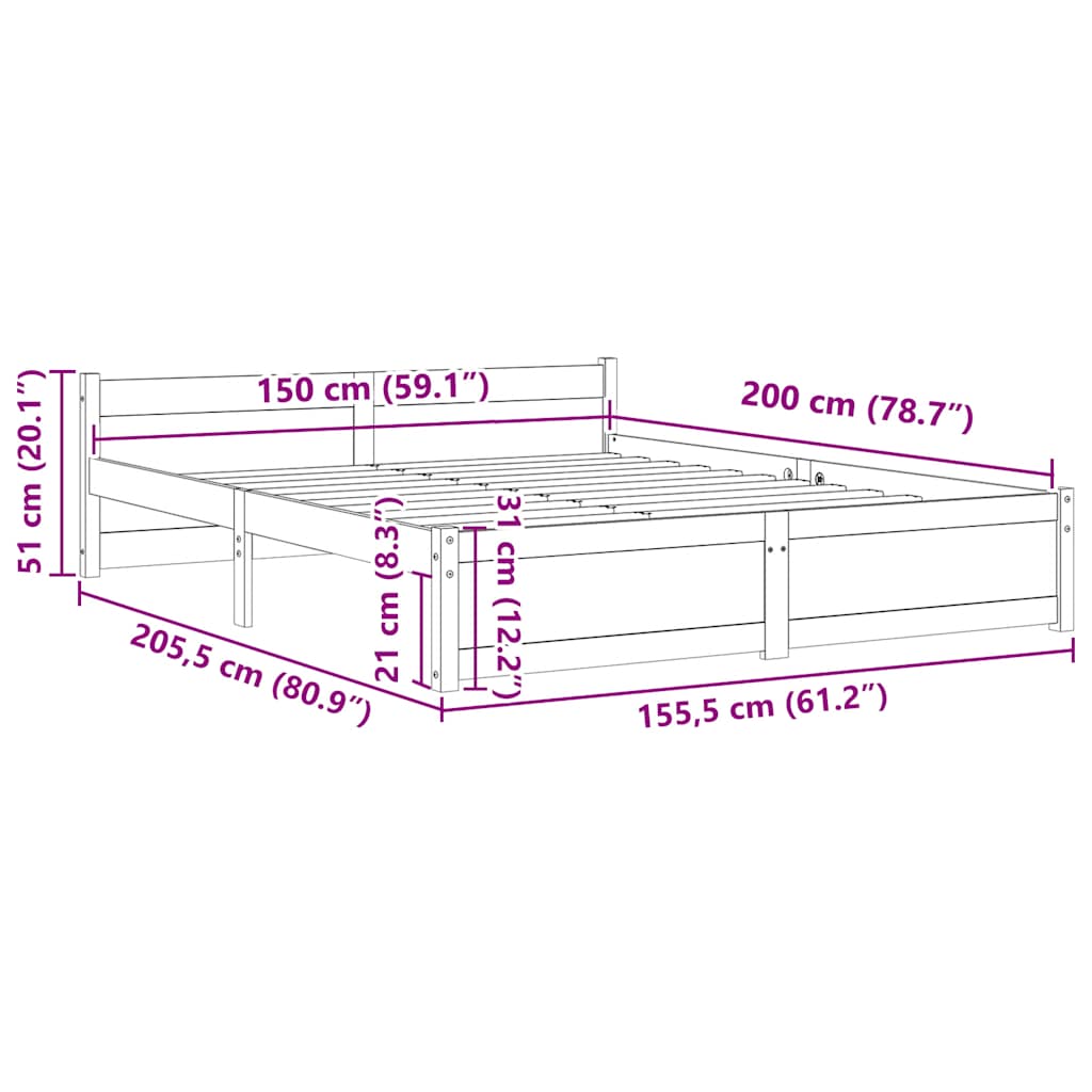 Sengeramme heltre 150x200 cm King Size