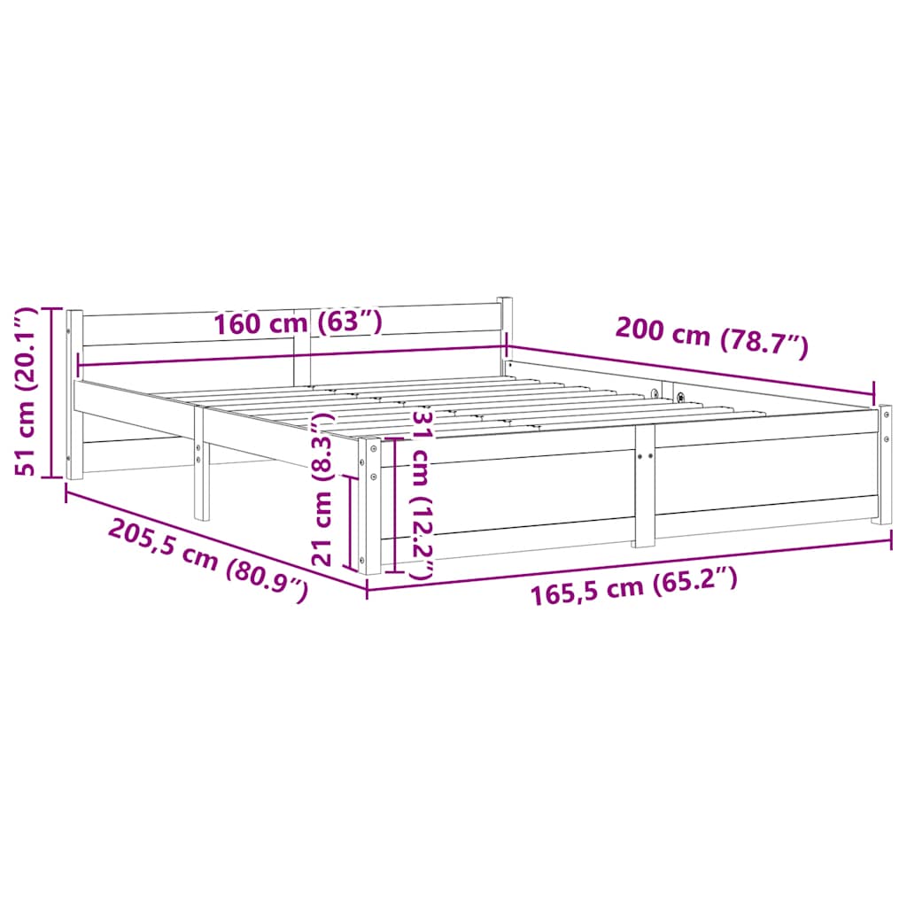 Sengeramme heltre 160x200 cm