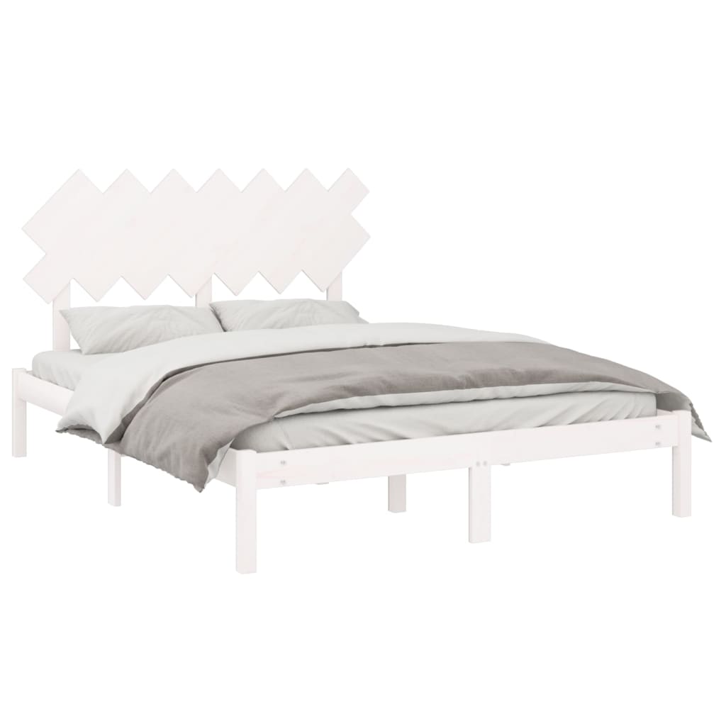 Sengeramme hvit 140x190 cm heltre