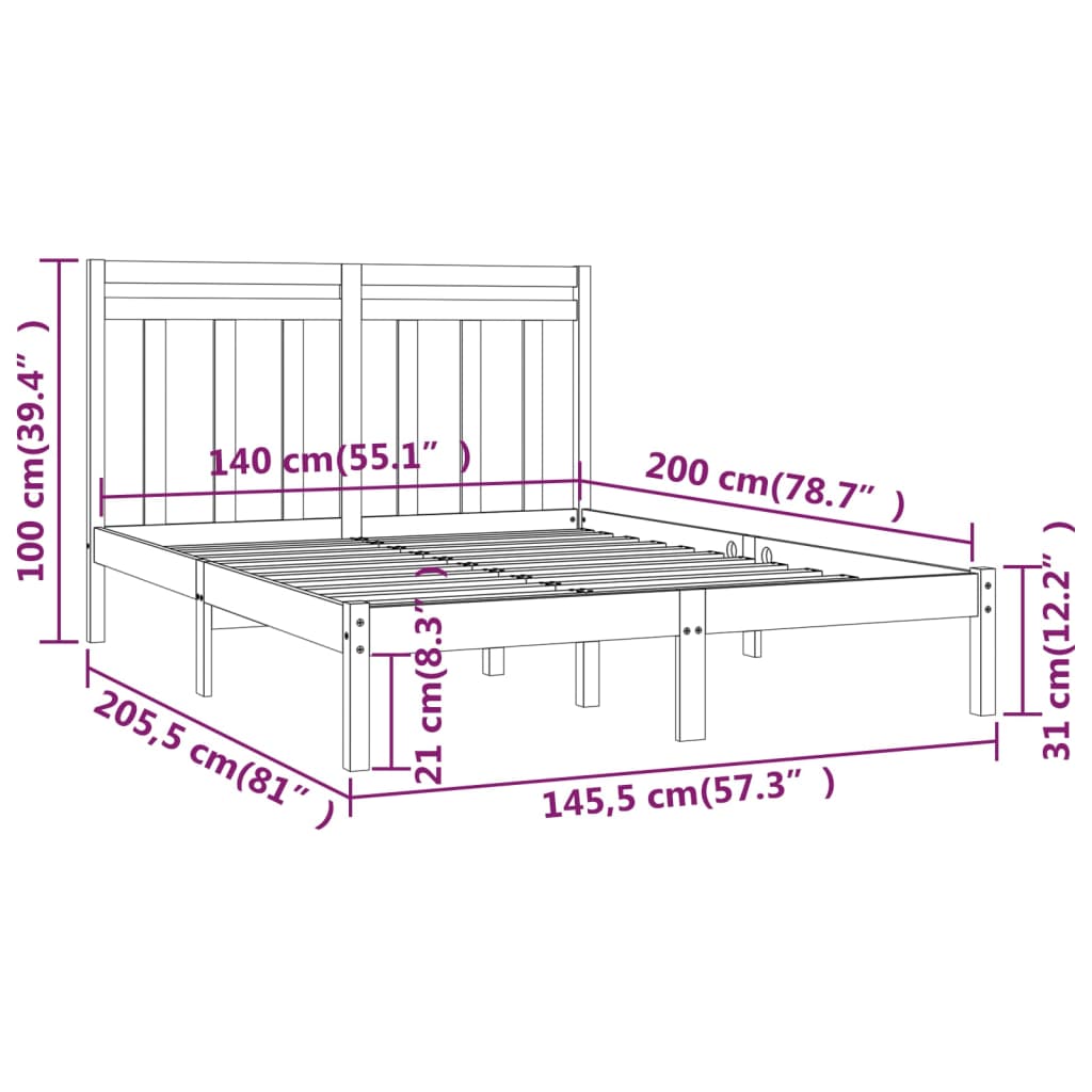 Sengeramme heltre 140x200 cm