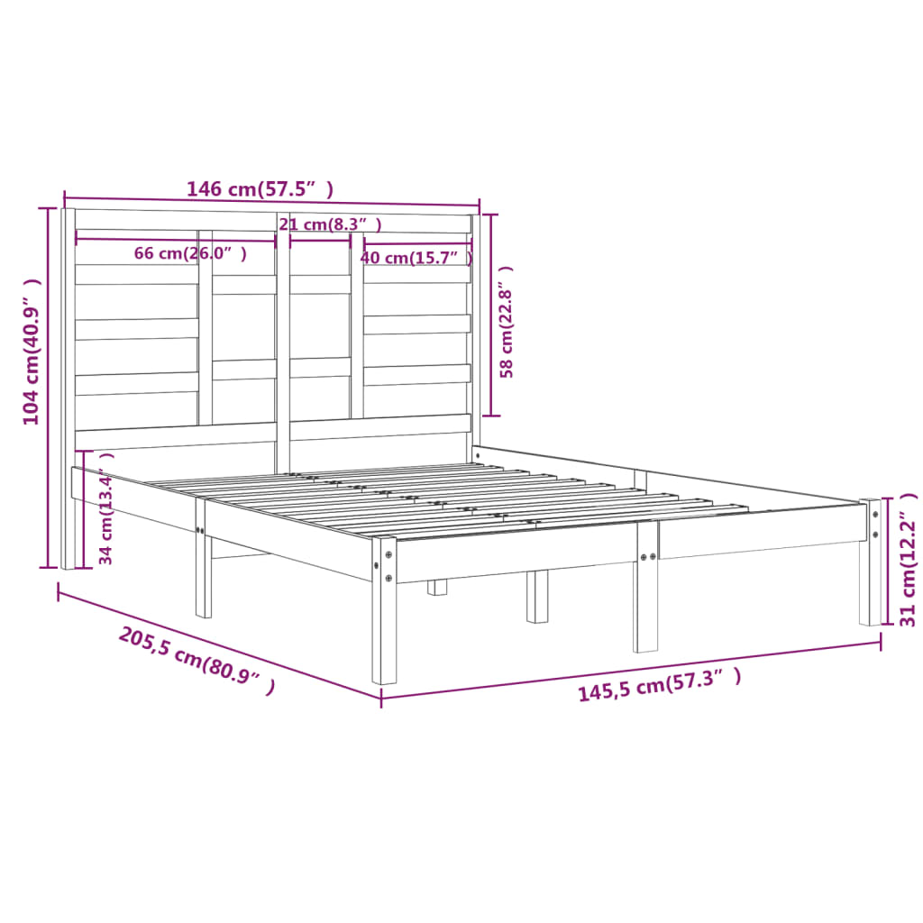 Sengeramme heltre 140x200 cm