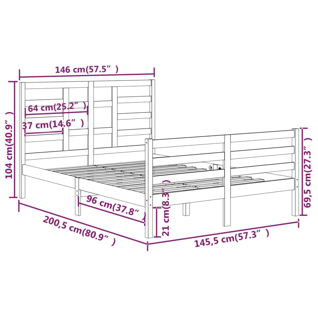Sengeramme heltre 140x200 cm