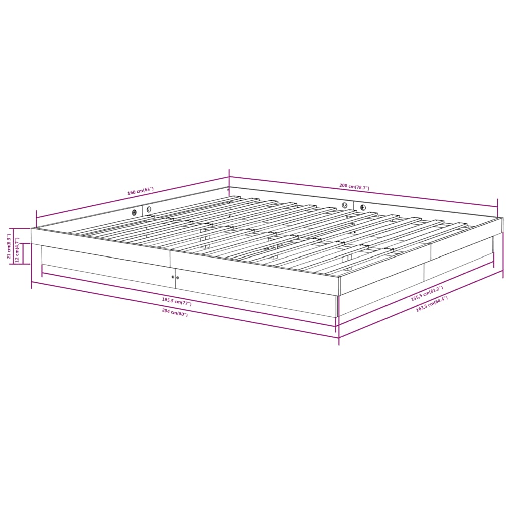 Sengeramme heltre 160x200 cm