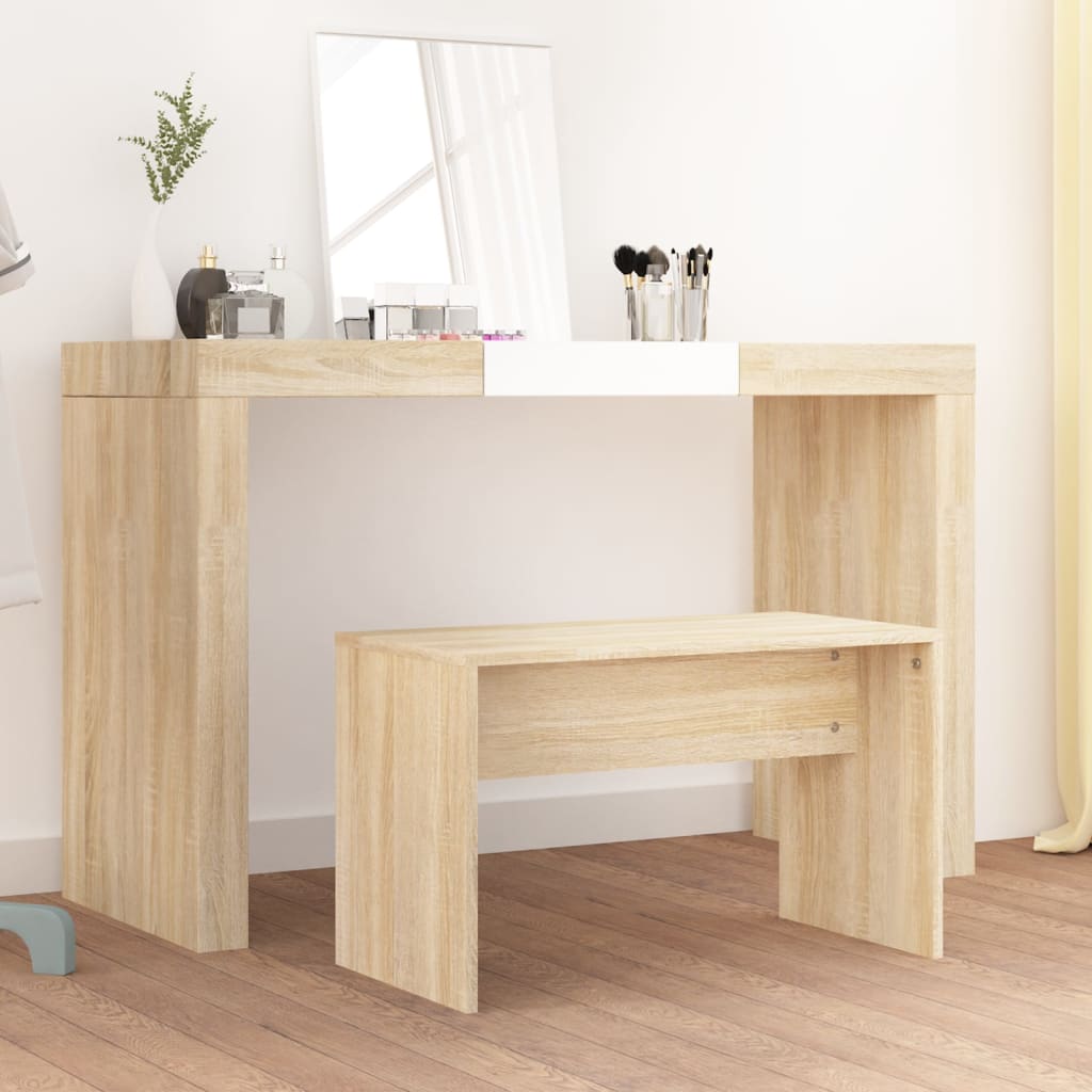 Krakk til sminkebord sonoma eik 70x35x45 cm konstruert tre