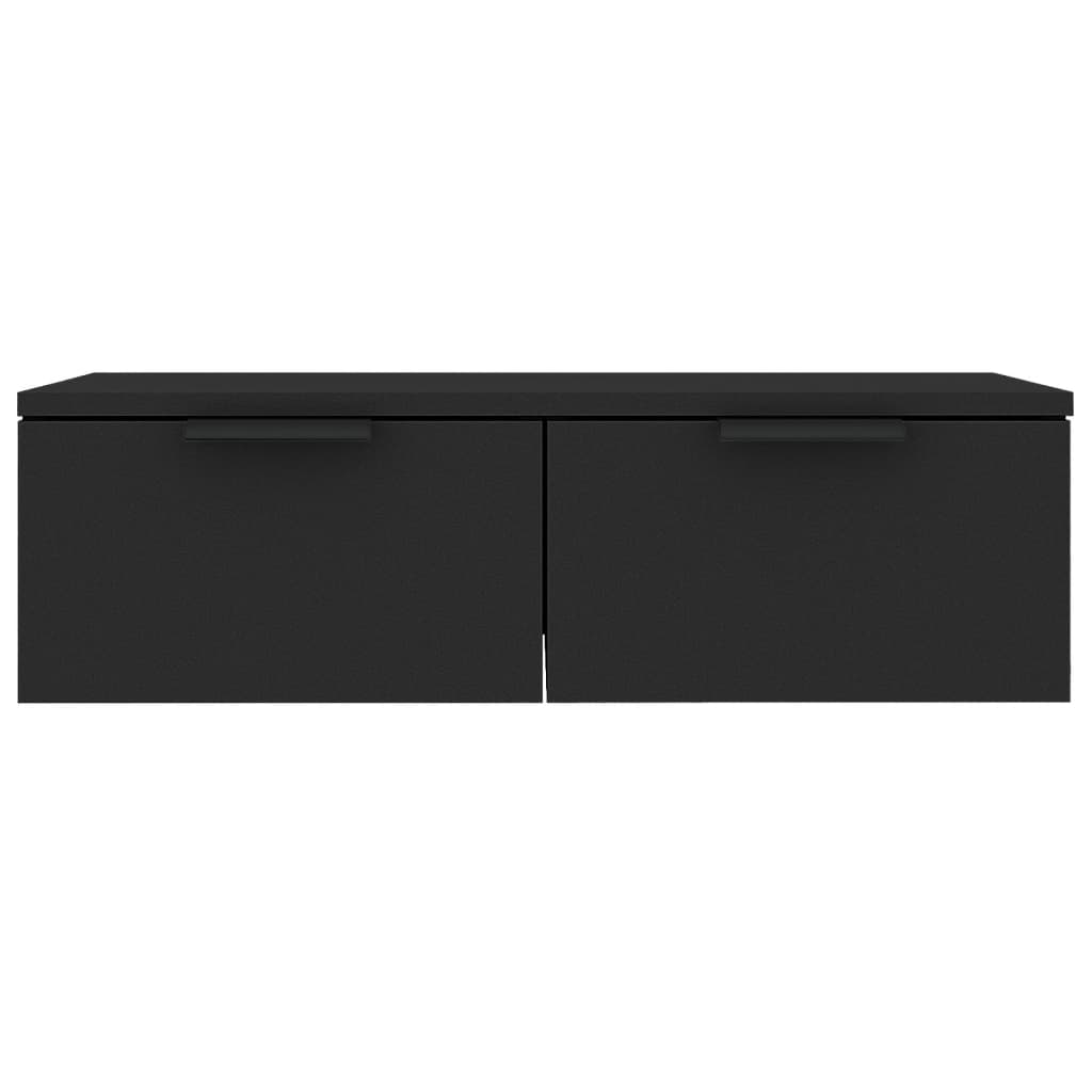 Veggskap svart 68x30x20 cm konstruert tre