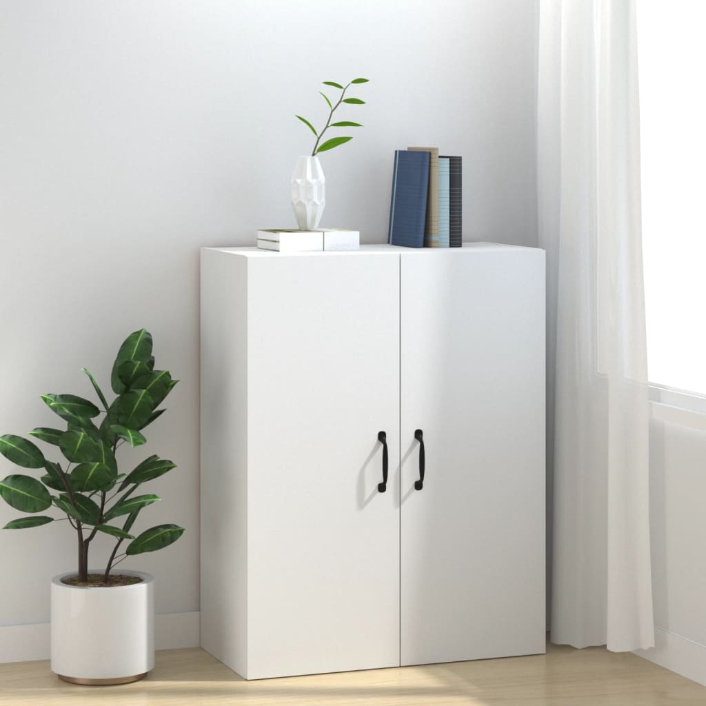 Veggskap hvit 69,5x34x90 cm konstruert tre