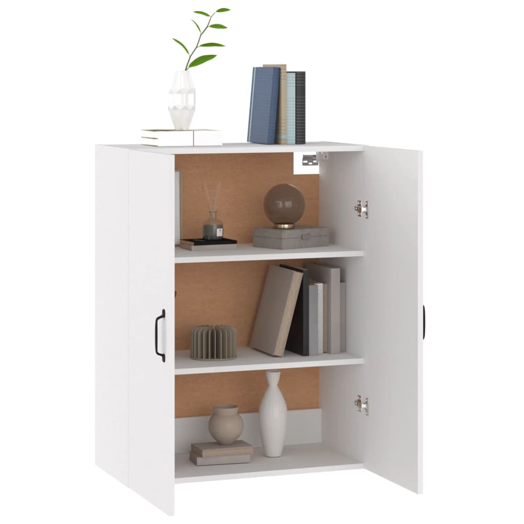 Veggskap hvit 69,5x34x90 cm konstruert tre