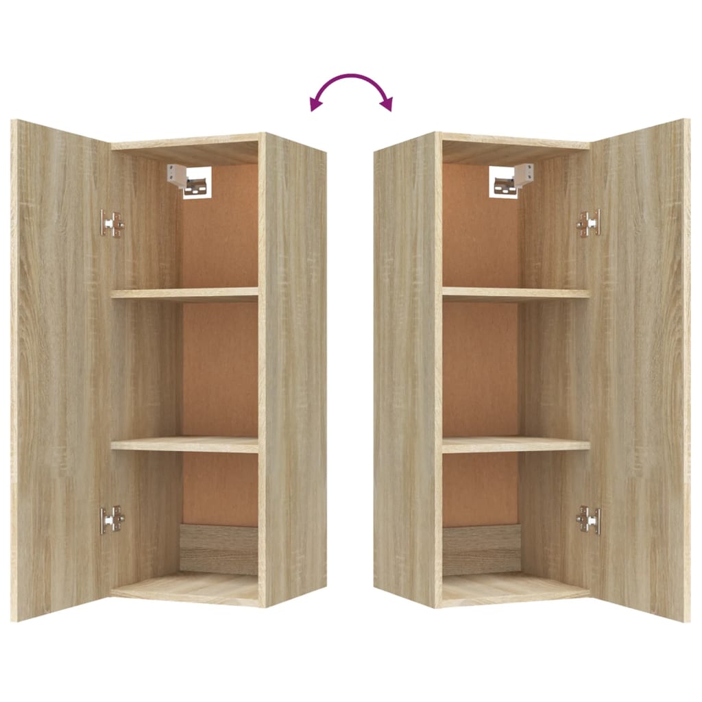 Veggskap sonoma eik 34,5x34x90 cm konstruert tre