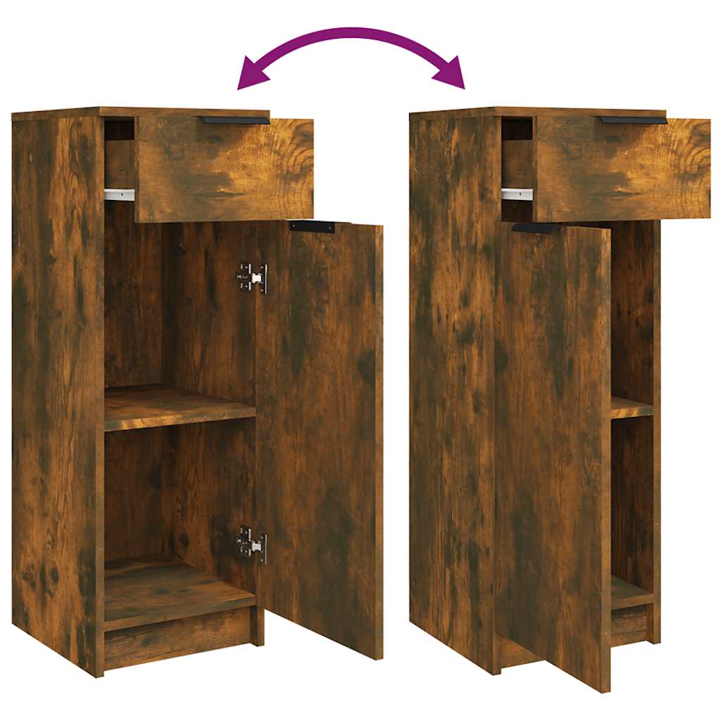 Baderomsskap røkt eik 32x34x90 cm konstruert tre