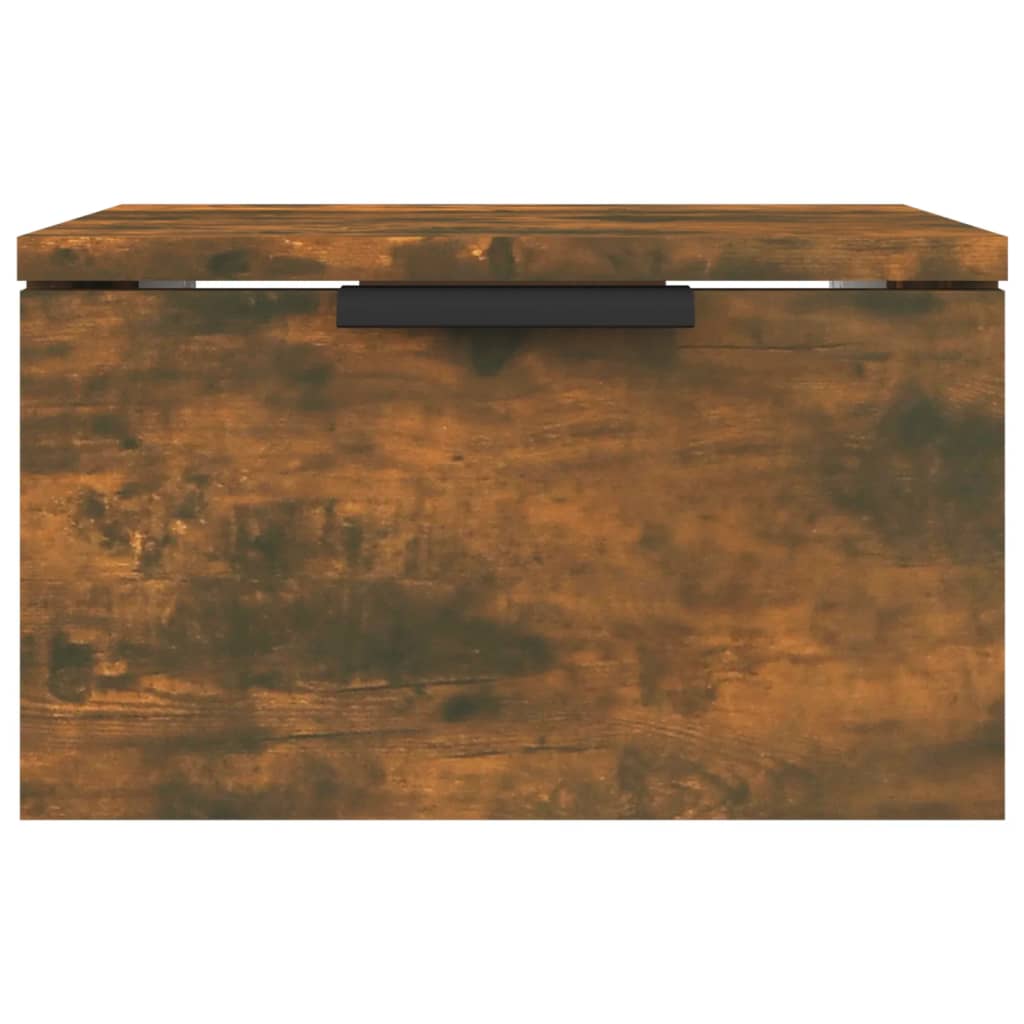 Veggmonterte nattbord 2 stk røkt eik 34x30x20 cm