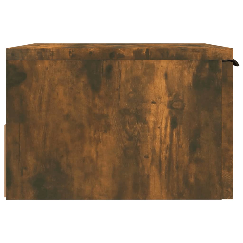 Veggmonterte nattbord 2 stk røkt eik 34x30x20 cm