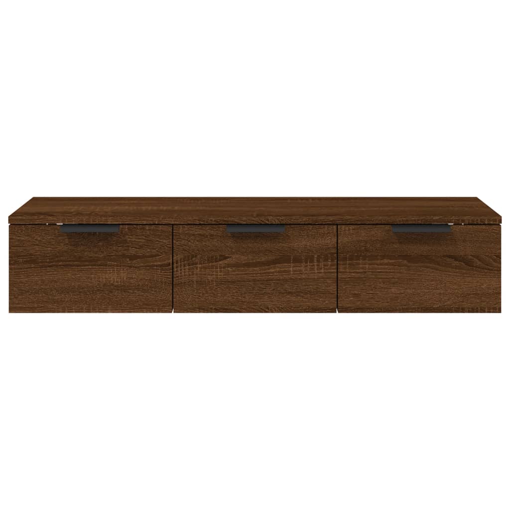 Veggskap brun eik 102x30x20 cm konstruert tre