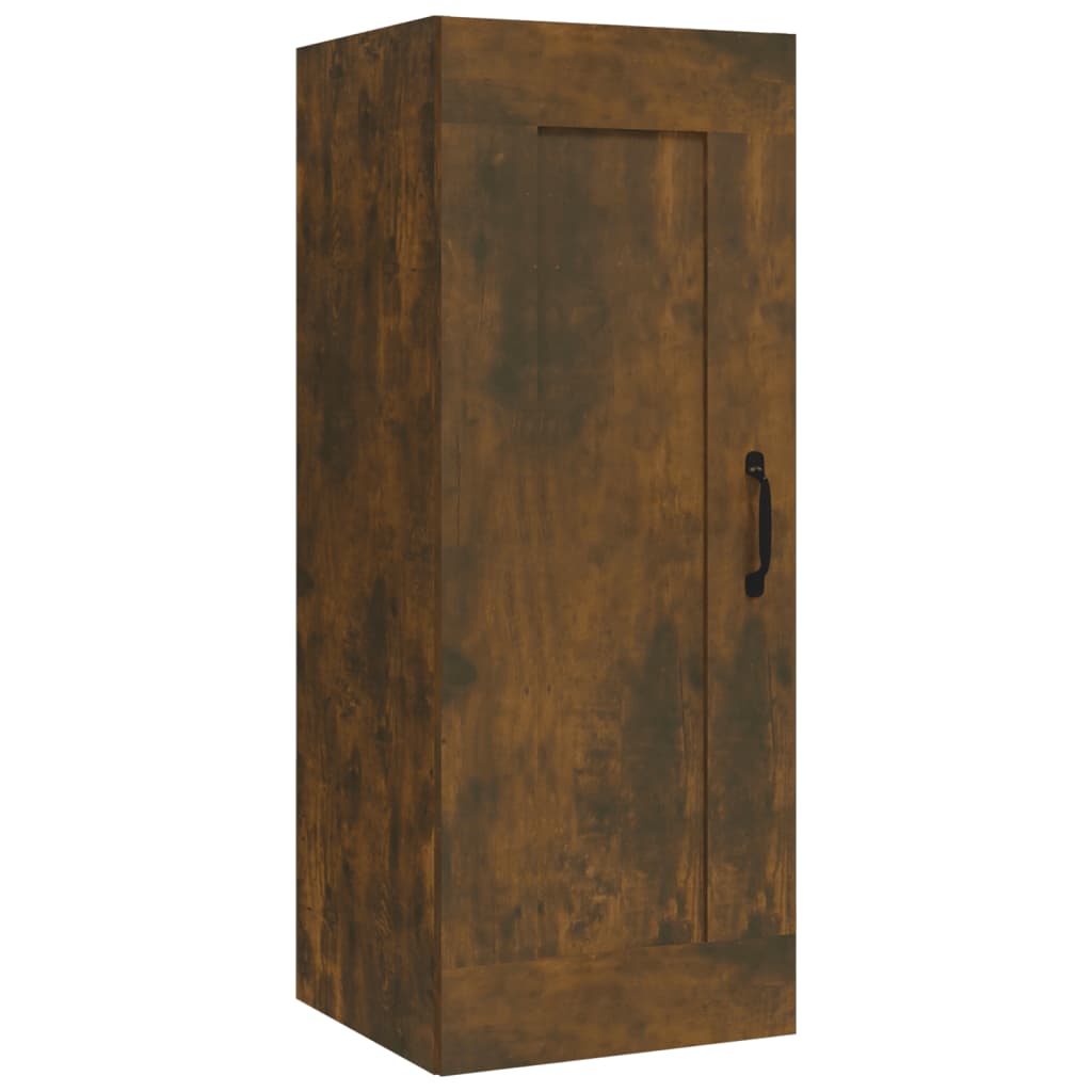 Vegghengt skap røkt eik 35x34x90 cm konstruert tre