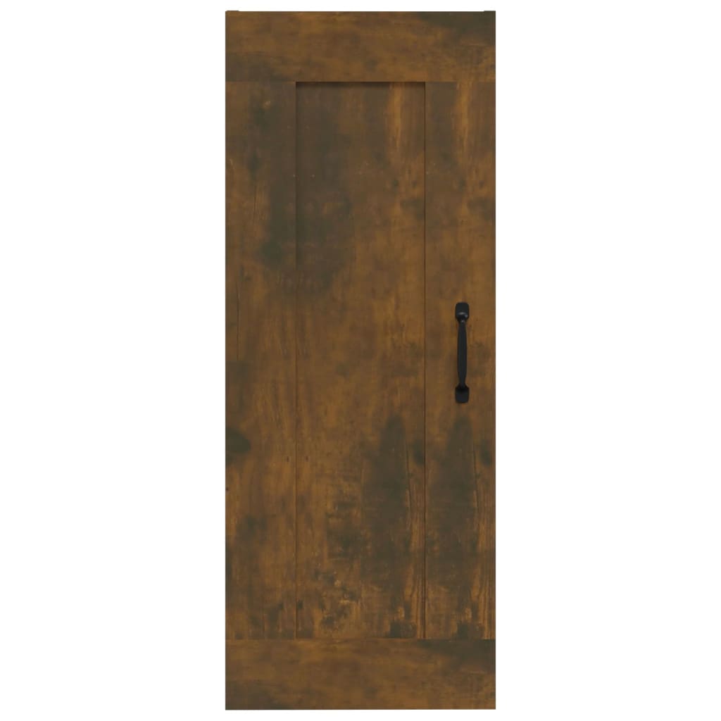 Vegghengt skap røkt eik 35x34x90 cm konstruert tre