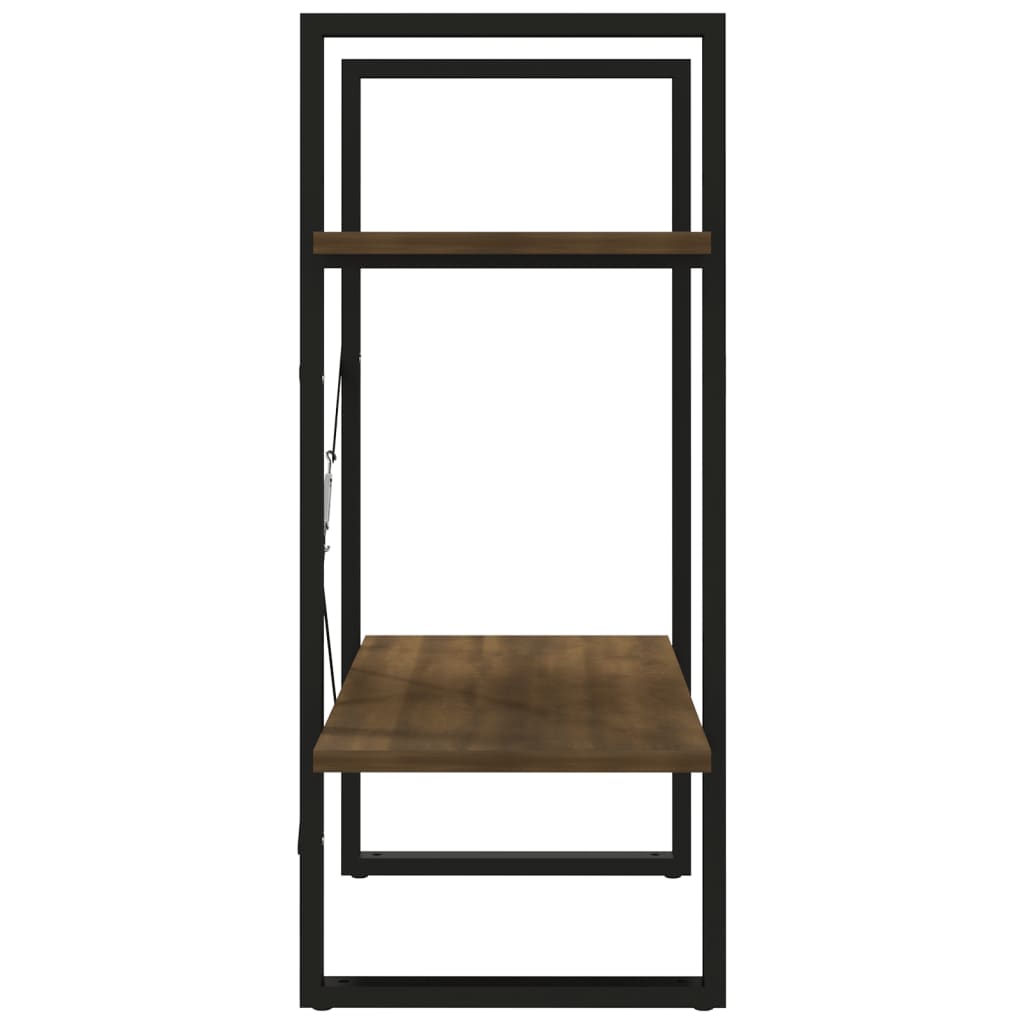 Bokhylle 2 etasjer brun eik 60x30x70 cm konstruert tre