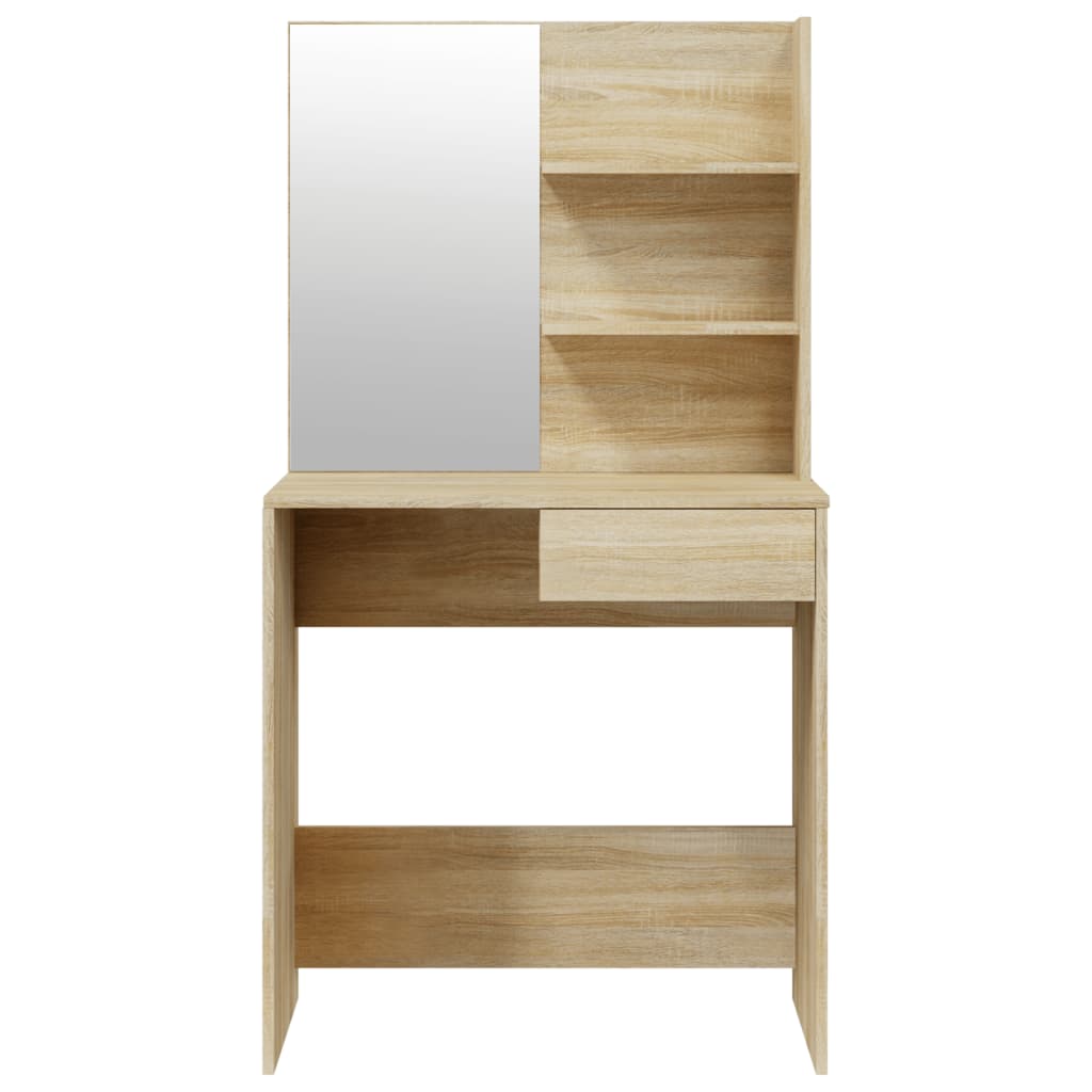 Sminkebordsett sonoma eik 74,5x40x141 cm