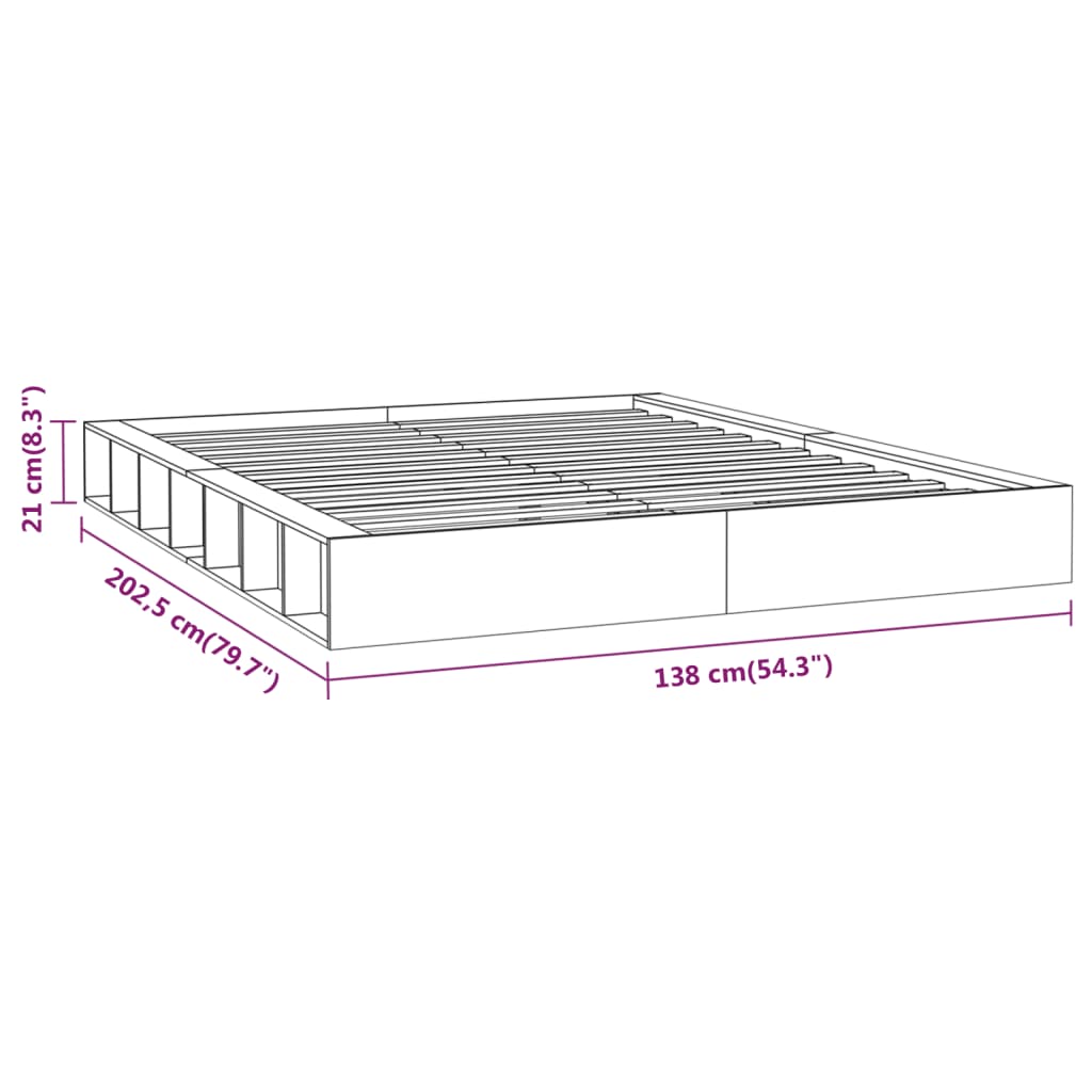 Sengeramme hvit 120x200 cm heltre