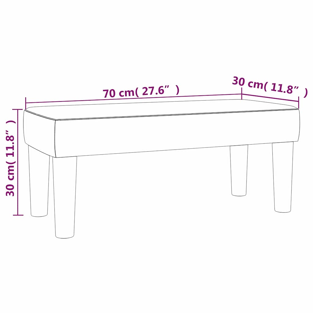 Benk Blå 70x30x30 cm Stoff