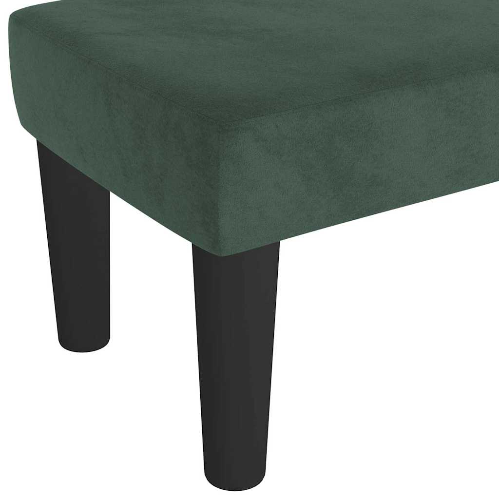 Benk Lys Grå 70x30x30 cm Fløyel Mørk grønn Stoff, Tre