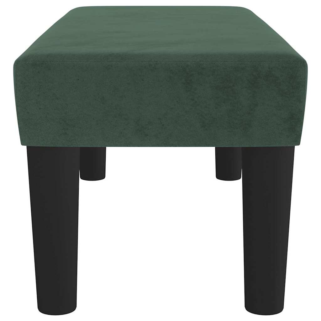 Benk Lys Grå 70x30x30 cm Fløyel Mørk grønn Stoff, Tre