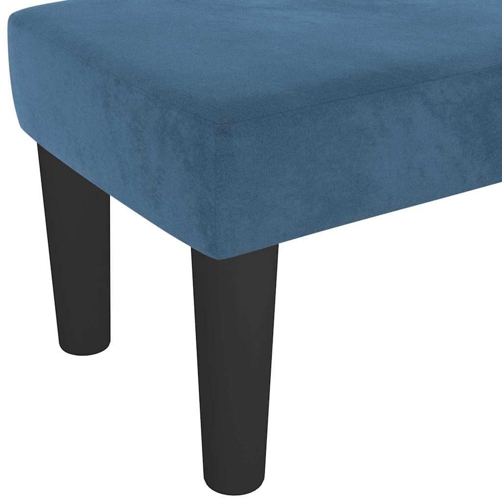 Benk Lys Grå 70x30x30 cm Fløyel Mørk blå Tre, Stoff