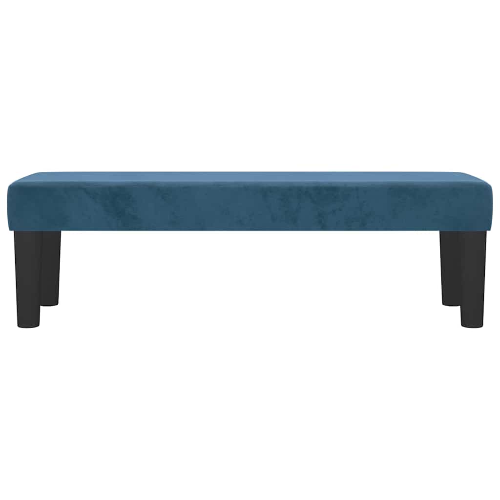 Benk Lys Grå 70x30x30 cm Fløyel Mørk blå Tre, Stoff