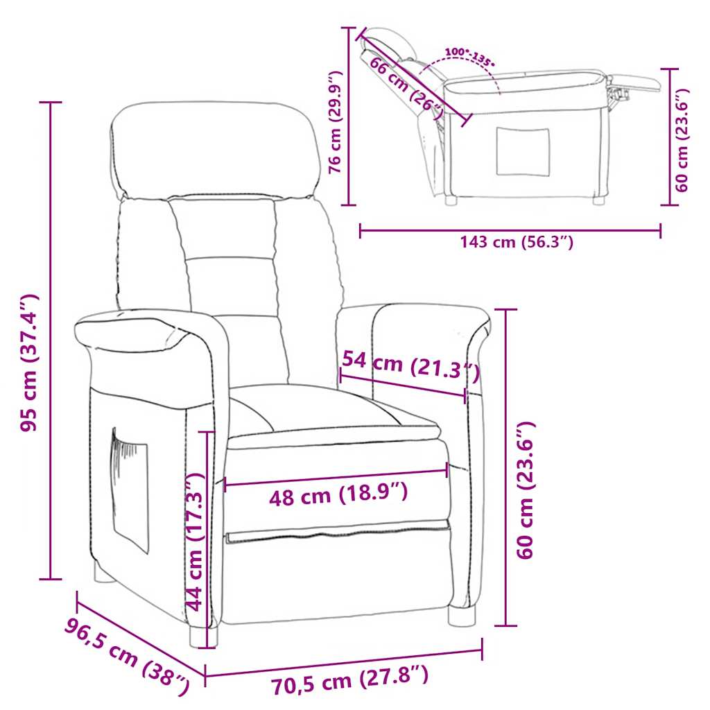 Recliner Lysegrå