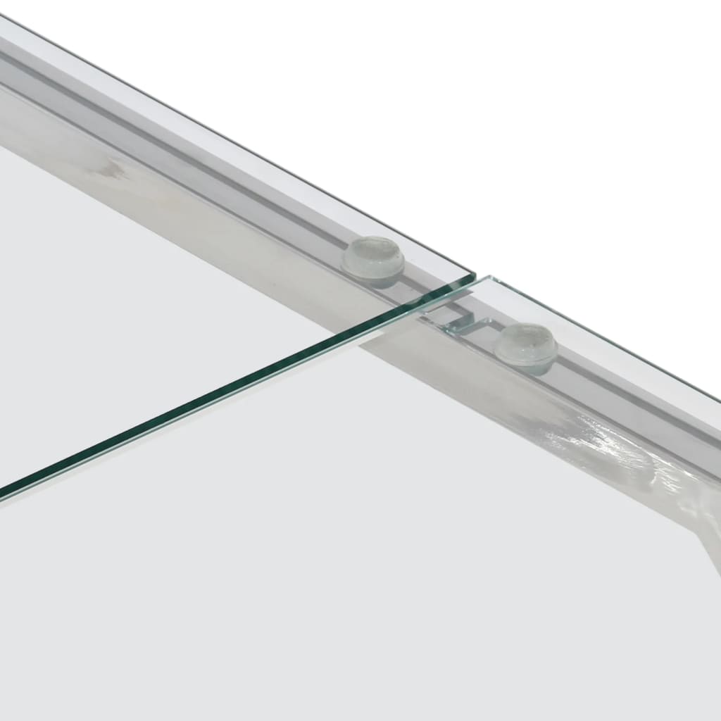 Salongbord sølv rustfritt stål og herdet glass