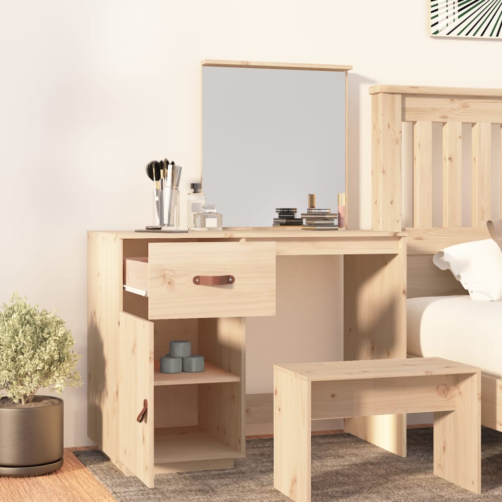 Sminkebord 95x50x134 cm heltre furu