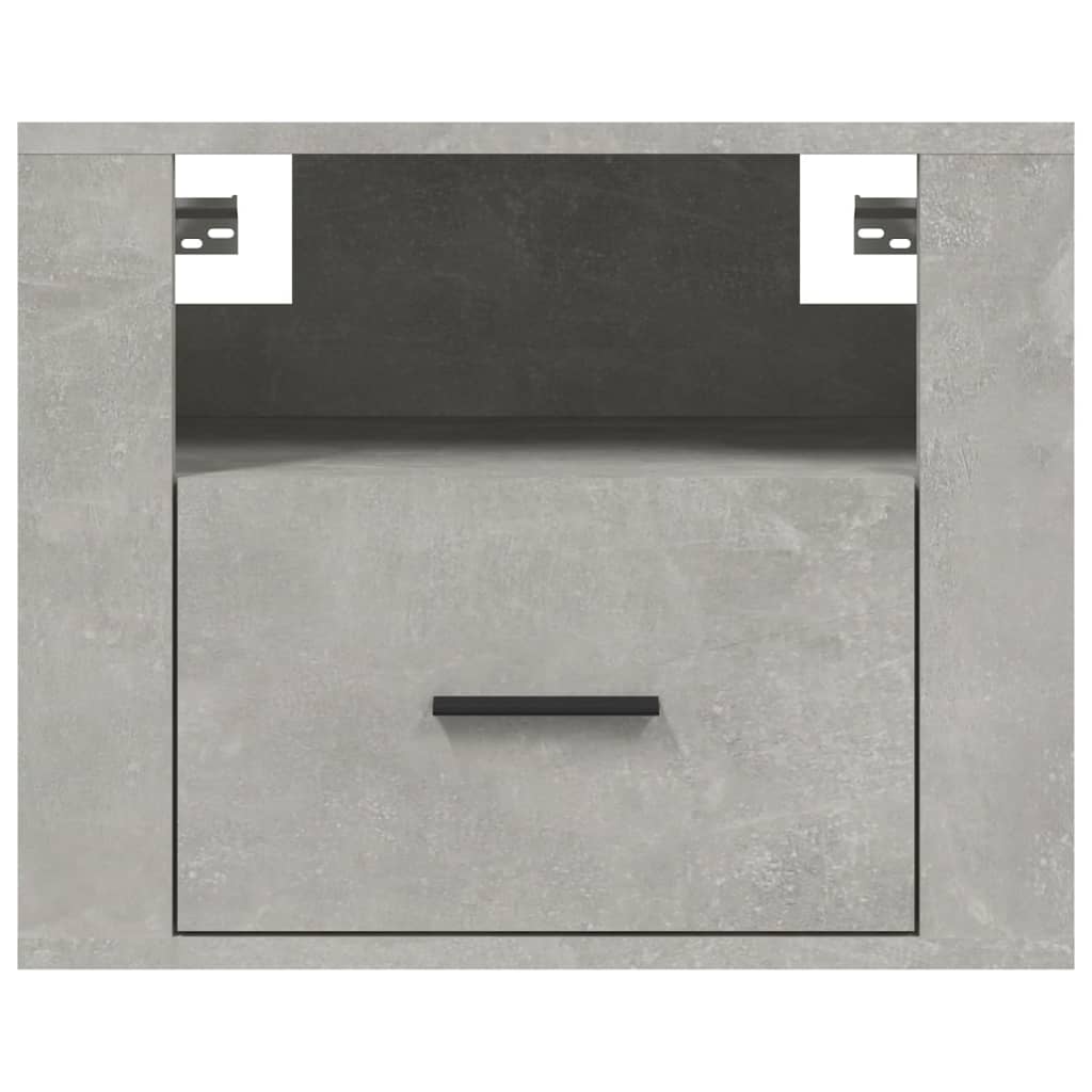 Veggmonterte nattbord 2 stk betonggrå 50x36x40 cm